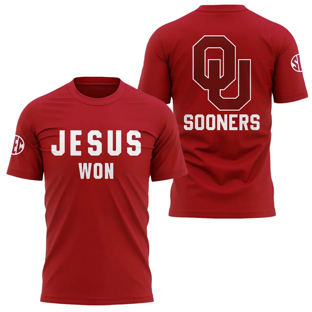 Oklahoma Football 2024 Jesus Won Shirt Oklahoma Football 2024 Jesus Won Shirt