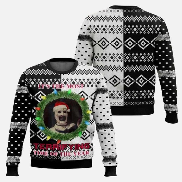 Terrifier It's The Most Terrifying Time Of The Year Ugly Christmas Sweater