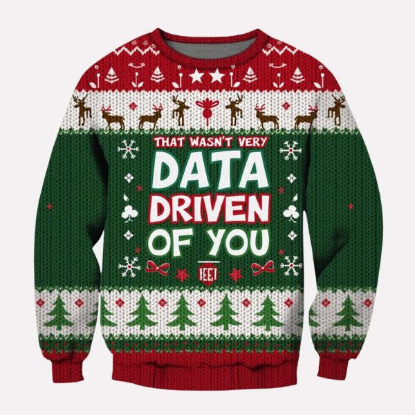 Sweatshirt De Noël Humoristique Pour Analystes De Données : 'Pas Très Data-driven, Tout ça !'