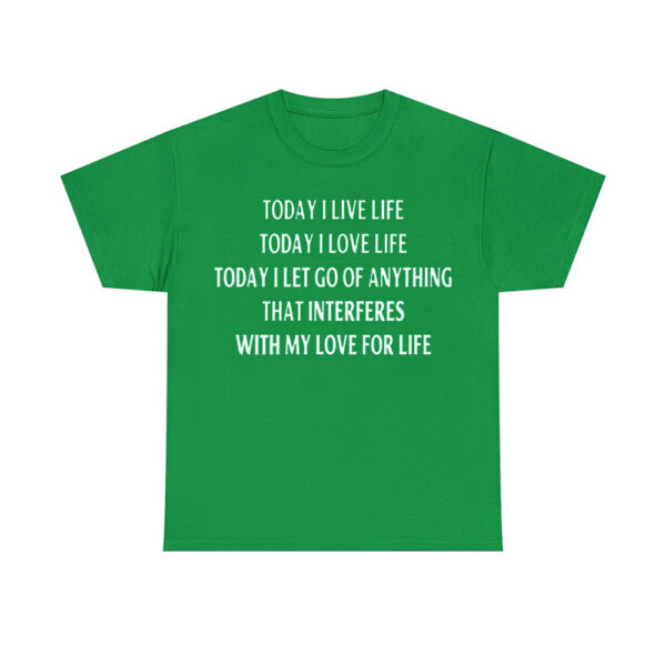 Today I Live Life Today I Love Life Today I Let Go Of Anything That Interferes With My Love For Life Shirt