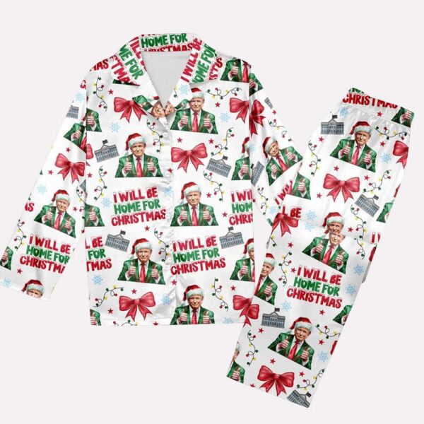 Trump Coquette Bow I Will Be Home For Christmas Pajama Set