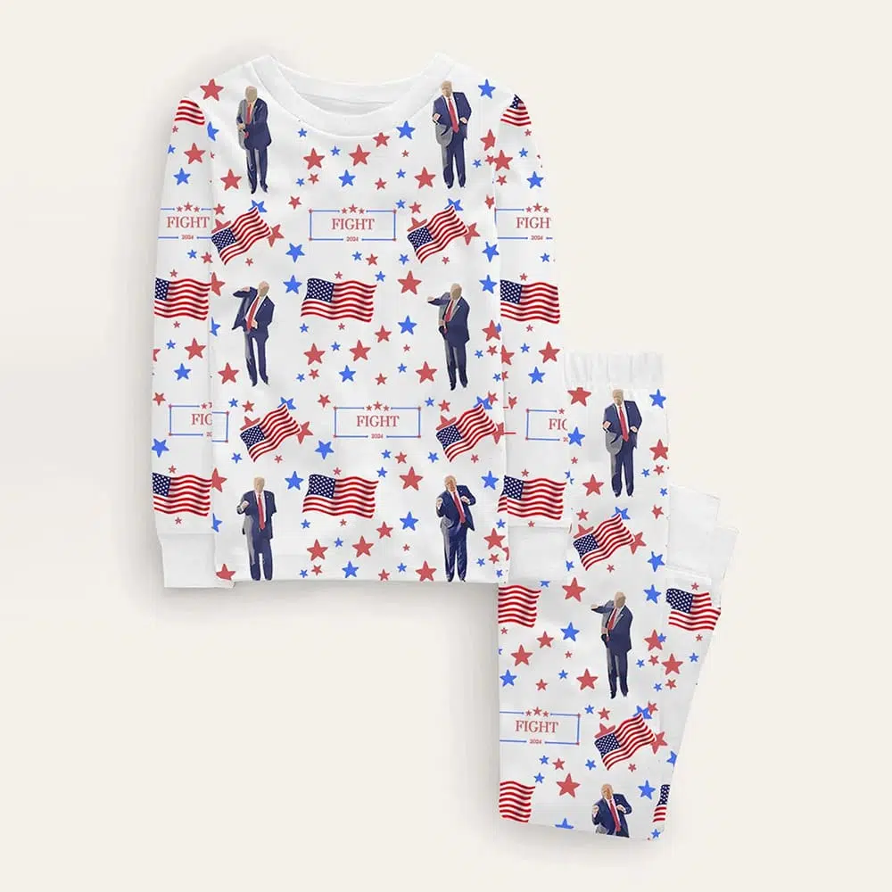 Trump Dancing Fight 2024 Long Sleeve Pajama Set