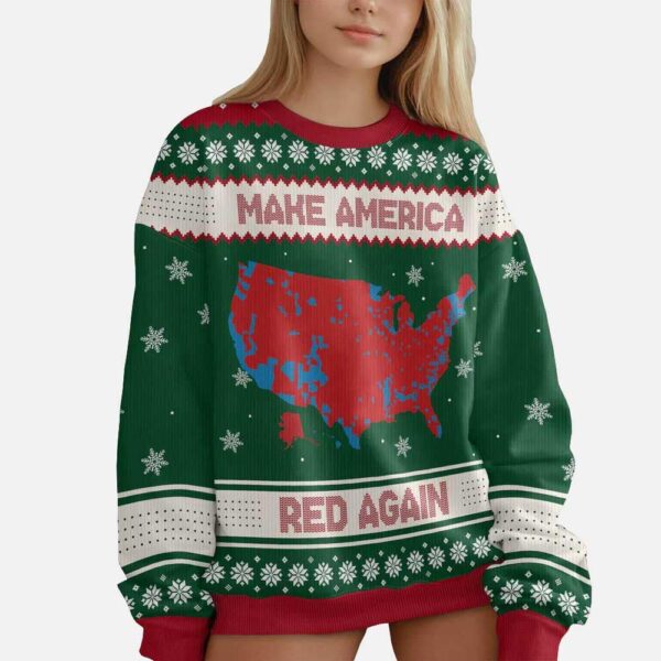 Trump Make America Red Again 2024 Ugly Christmas Sweater