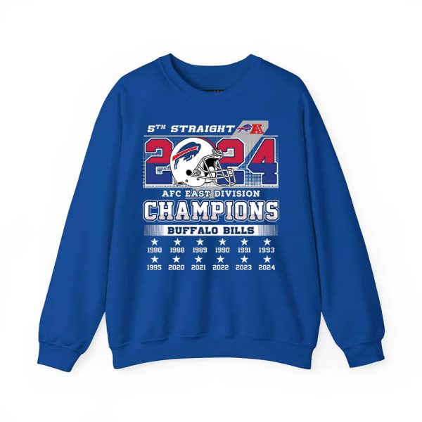 5th Straight 2024 AFC East Division Champions Bills Shirt 1