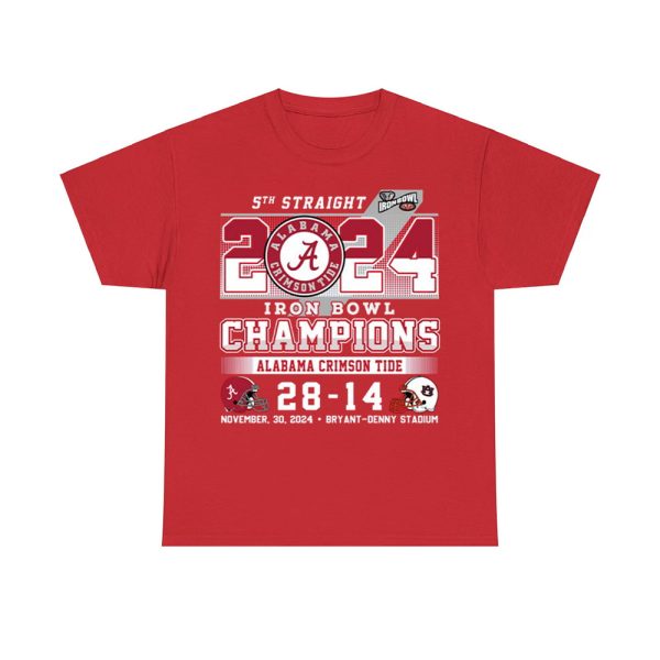 5th Straight 2024 Iron Bowl Champions Alabama 28 14 Auburn Shirt 1