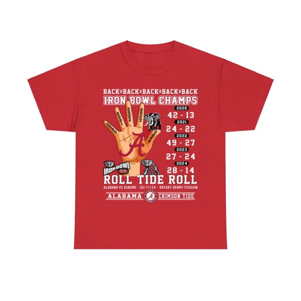 Back To Back Iron Bowl Champs Roll Tide Roll 2024 Shirt 2