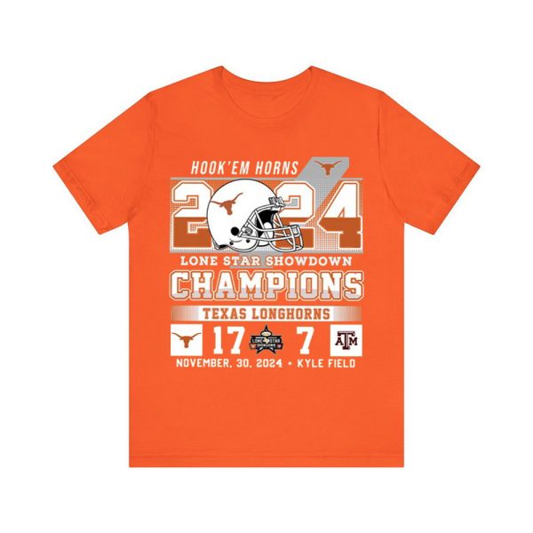 Hook Em Horns 2024 Lone Star Showdown Champions Texas 17 7 Texas AM Shirt 1