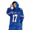 Josh Allen 17 Buffalo Football Unisex Blanket Hoodie