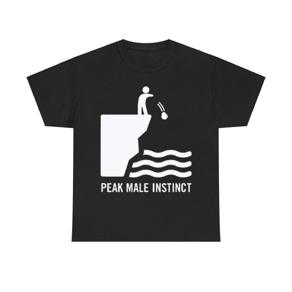 Peak Male Instinct Funny Cliff Rock Throwing Shirt