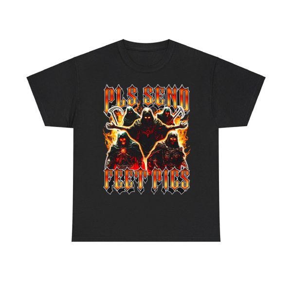 Pls Send Feet Pics Death Reaper Flames Vintage Shirt