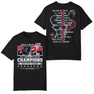 Texans Back 2 Back 2024 AFC South Division Champions Shirt